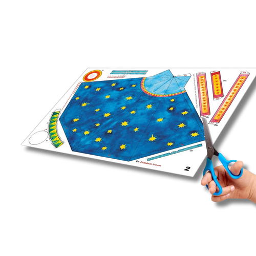 Zirkus Bastelbogen - 3D Papiermodell zum Ausschneiden und Basteln Atelier Color