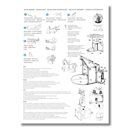 Zirkus Bastelbogen - 3D Papiermodell zum Ausschneiden und Basteln Atelier Color